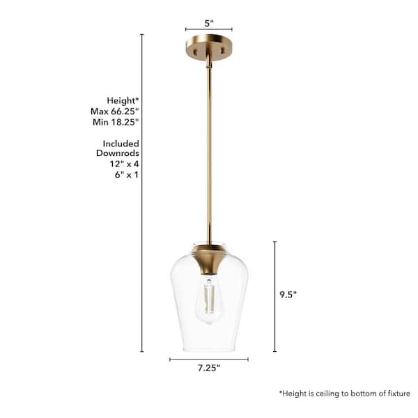 Hunter Van Nuys 3-Light Alturas Gold Transitional Clear Glass Tiered LED Mini Hanging