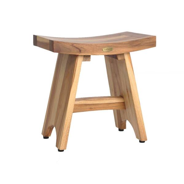 EcoDecors EarthyTeak Serenity 18 in. Eastern Style Shower Stool ED963