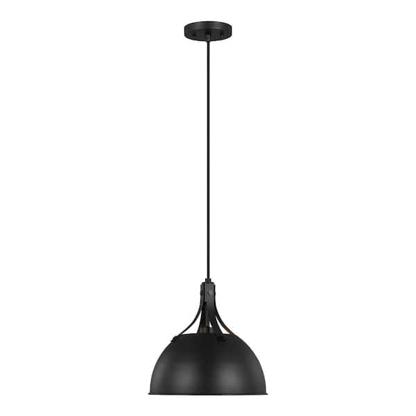 Generation Lighting Rockland 1-Light Midnight Black Hanging Pendant Light