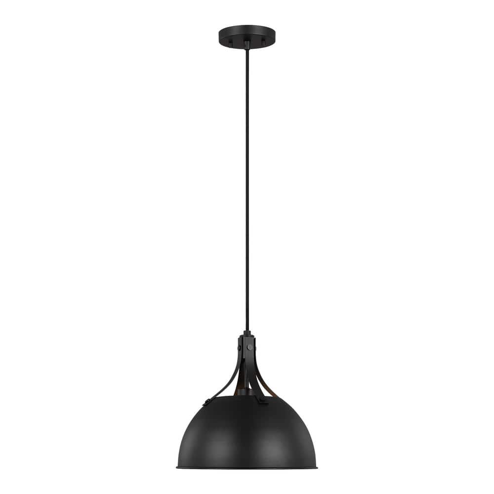 Rockland Midnight Black 1-Light Dome Pendant for Indoor/Outdoor