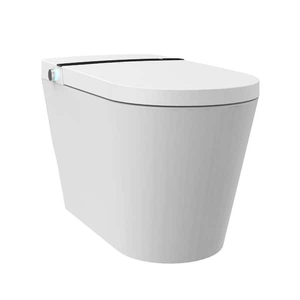 MEDUNJESS Elongated Smart Bidet Toilet 1.06 GPF in White with Auto Open, Auto Close, Auto Flush, and Heated Seat