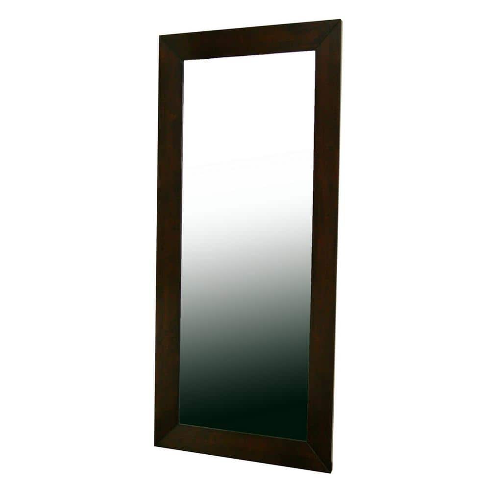 Baxton Studio Oversized Dark Brown Wood Modern Mirror (70.9 in. H X 31.