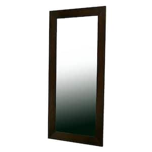 Oversized Dark Brown Wood Modern Mirror (70.9 in. H X 31.5 in. W)