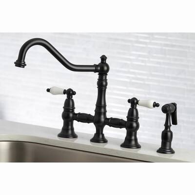 Black Bridge Kitchen Faucets Kitchen Faucets The Home Depot