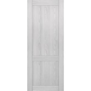 2 Panel Shaker 18 in. x 84 in. No Bore Ribeira Ash Solid Composite Core Wood Interior Door Slab