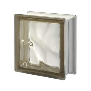 Pegasus Metric Series 7.5 x 7.5 x 3.15 in. Siena Q19 (5-Pack) Bronze Wave Pattern Glass Block