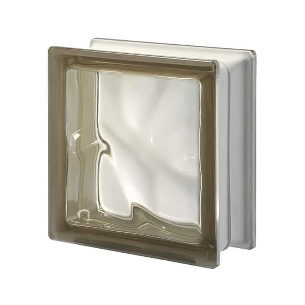 Seves Pegasus Metric Series 7.5 x 7.5 x 3.15 in. Siena Q19 (5-Pack) Bronze Wave Pattern Glass Block