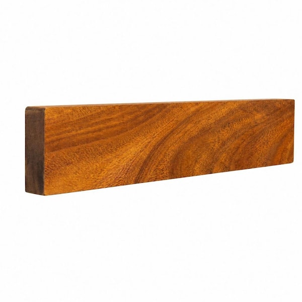 12 in Acacia Wood Magnetic Knife Holder with Strong Neodymium Magnets and Adhesive Mount