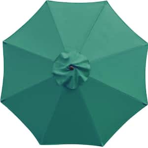 9 ft. 8-Ribs Polyester Replacement Canopy Market Umbrella Cover in Dark Green