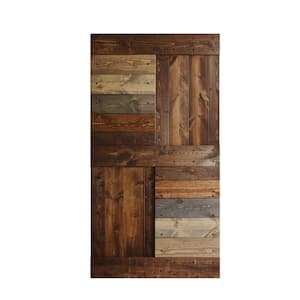 S Series 42 in. x 84 in. Multi Color Knotty Pine Wood Barn Door Slab