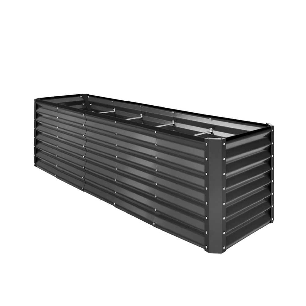 96 in. L x 24 in. W x 24 in. H Steel Gray Raised Garden Bed