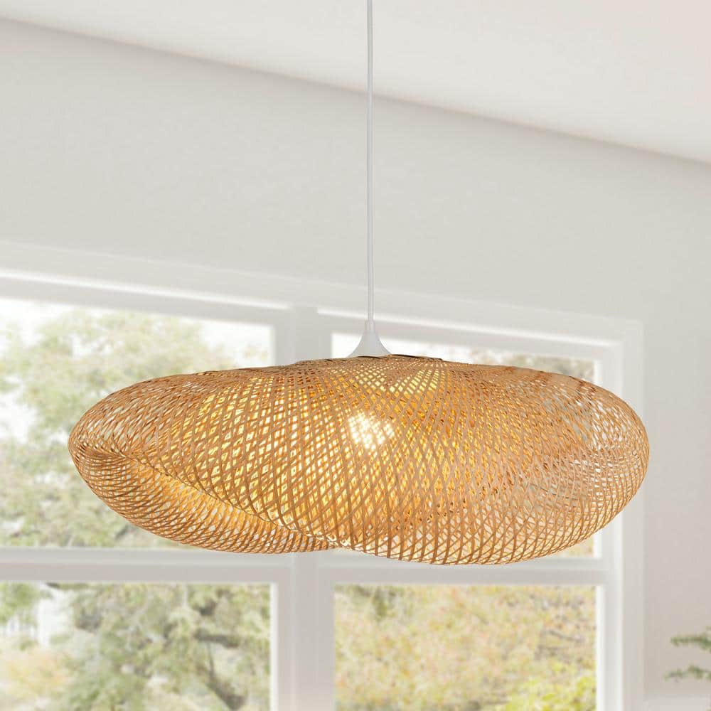 Nature Sense 1-Light Bamboo No Decorative Accents Lantern Oval Chandelier for Living Room with No Bulbs Included price history on PriceWatchPro