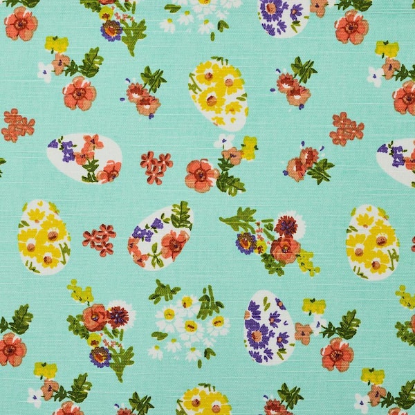 Easter Sprinkles 13 in. x 19 in. Turquoise 100% Cotton Placemat (Set of 2)