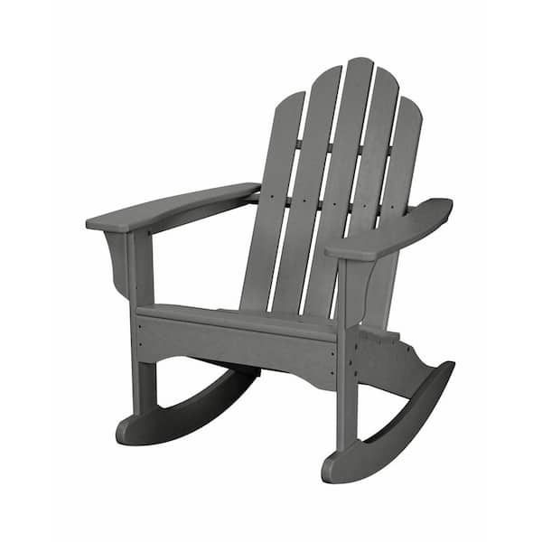 Hanover Composite All-Weather Adirondack Rocking Chair in Grey