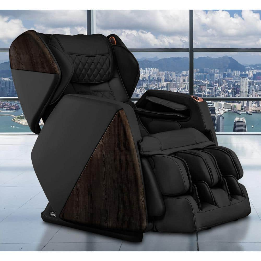 pro series black faux leather reclining massage chair