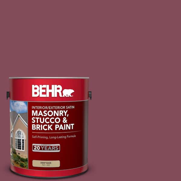 BEHR 1 gal. #PPU1-15 So Merlot Satin Interior/Exterior Masonry, Stucco and Brick Paint