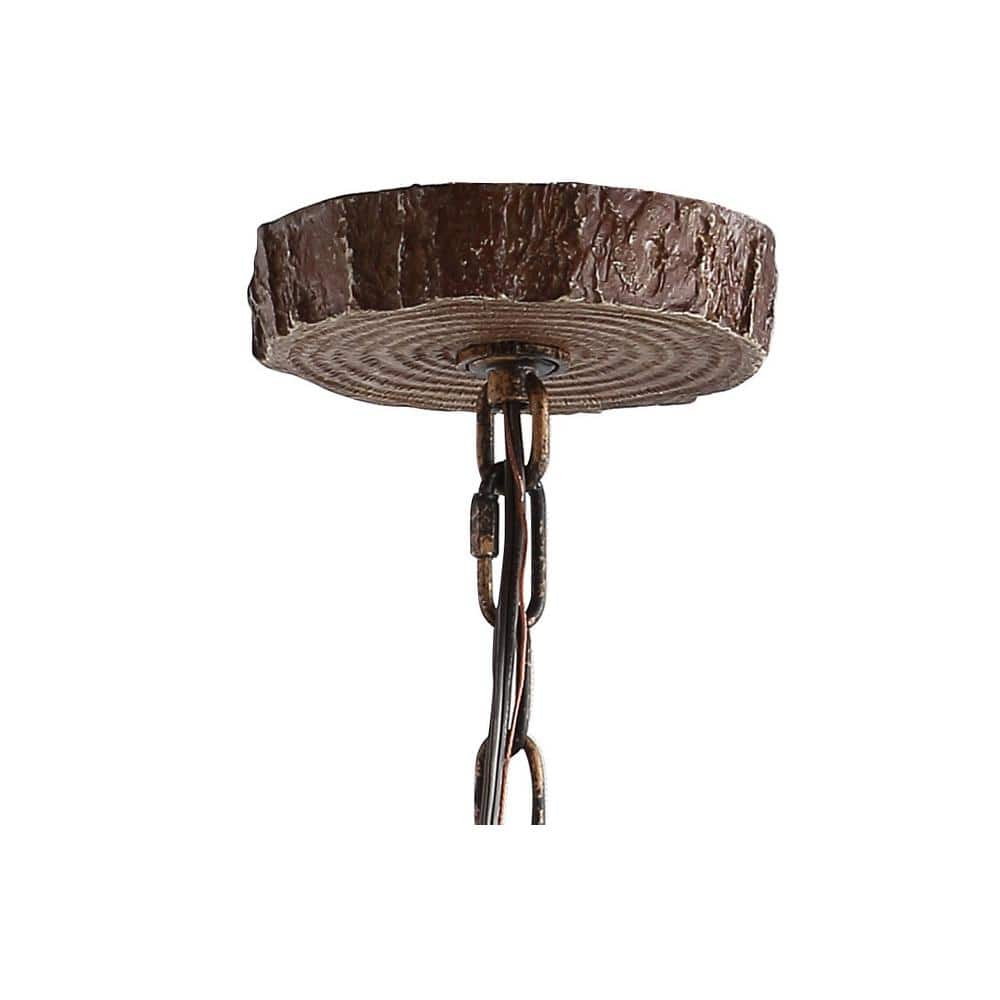 Eldora 27" Brown Resin Antler 4-Light LED Chandelier