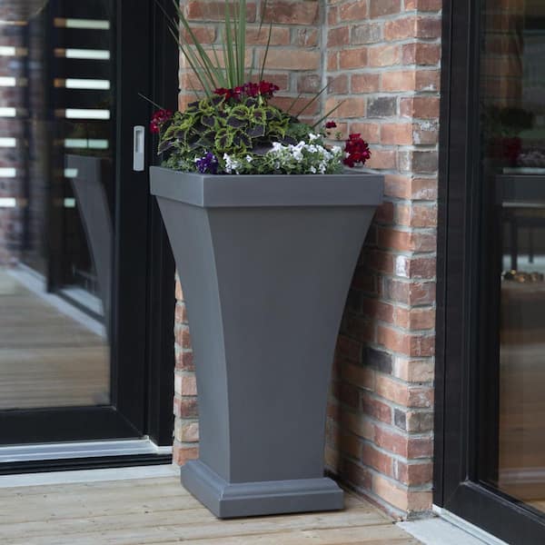 Mayne Bordeaux 28 in. Tall Self-Watering Graphite Grey