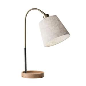21 in. Brown Standard Light Bulb Bedside Table Lamp