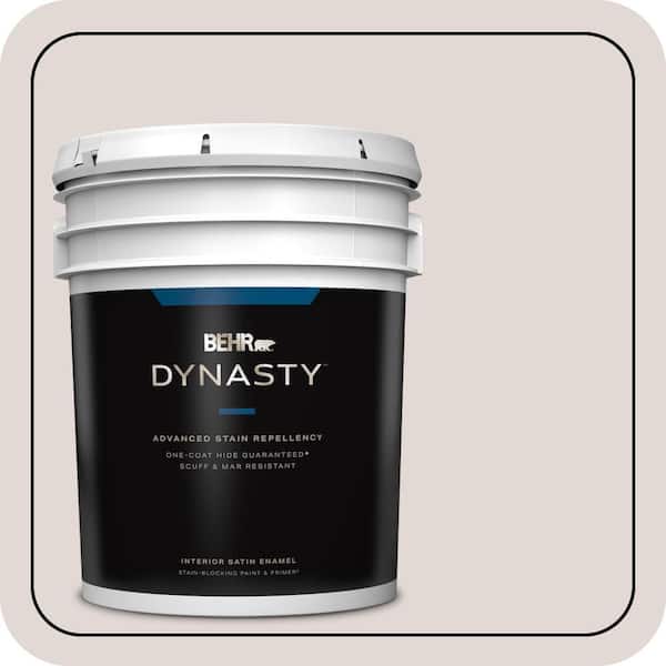 BEHR DYNASTY 5 gal. #PPL-63 Hint Of Mauve Satin Enamel Interior Stain-Blocking Paint & Primer