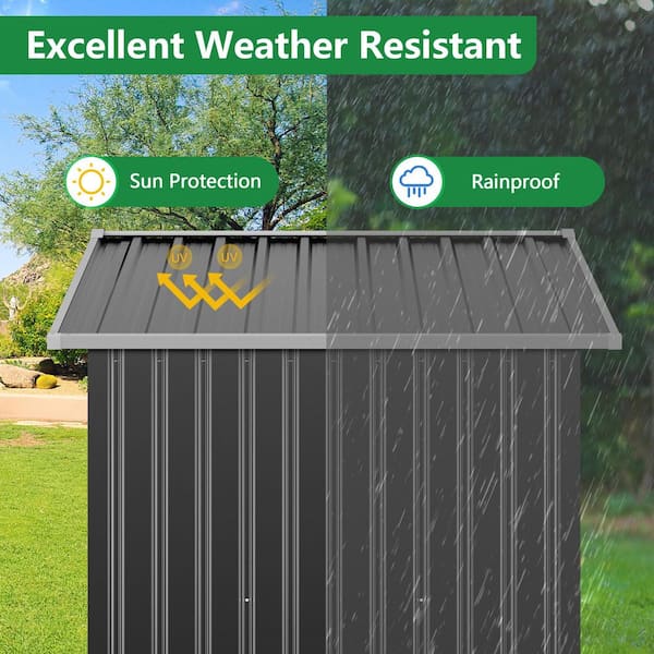 JAXPETY 9.1 ft. W x 4.3 ft. D Outdoor Storage Shed, Metal