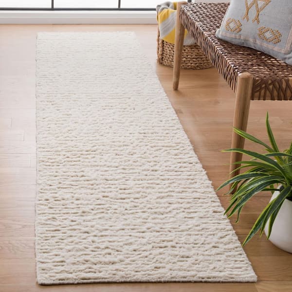 Casablanca 2 ft. x 11 ft. Ivory Marle Striped Runner Rug