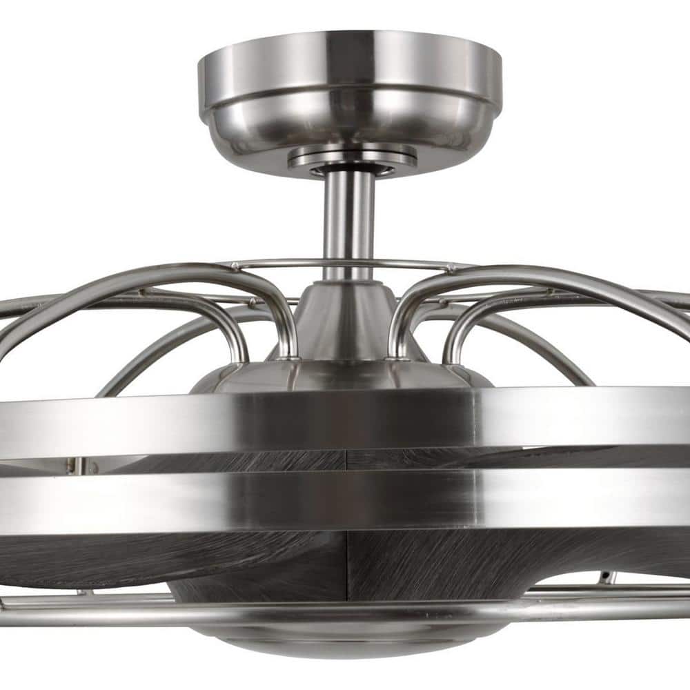 Nickel 26" Industrial Chandelier Ceiling Fan with Remote