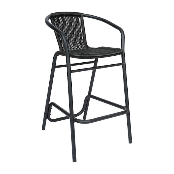 TAYLOR + LOGAN Limoges Black Metal Outdoor Bar Stool 4-Pack PA-532065-4 ...