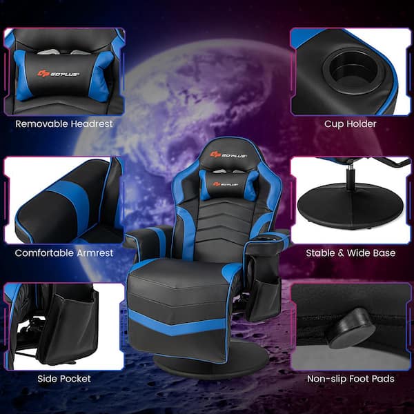 Goplus massage gaming recliner reclining racing chair discount swivel