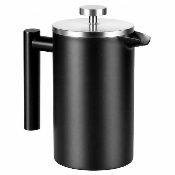 8 Cup Black 34 oz. French Press Coffee Maker, Premium Stainless Steel Sturdy Insulated French Press Coffee Maker