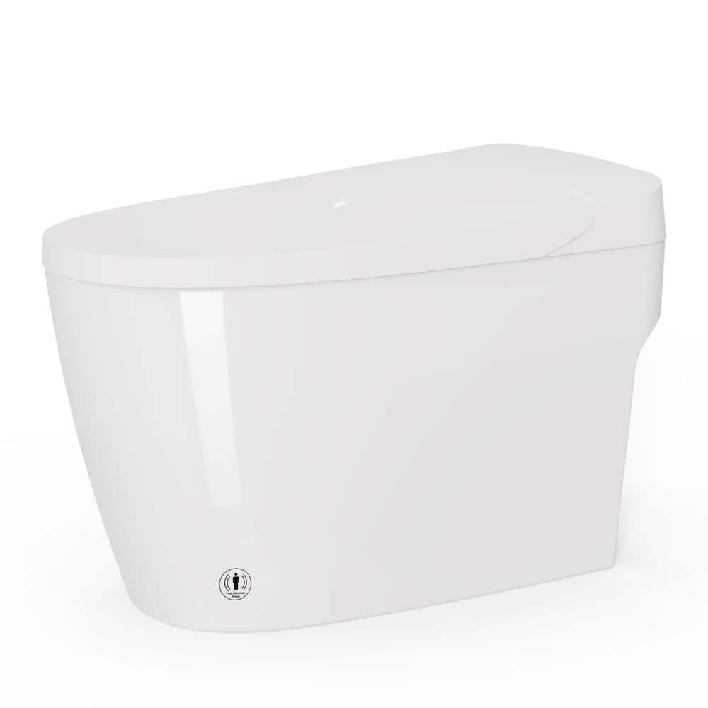 1-piece 1.28 GPF Single Flush Tankless Elongated Smart Toilet in White, Aut