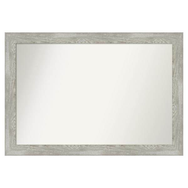 Amanti Art Dove Greywash 52 in. x 36 in. Custom Non-Beveled Distressed Recyled Polystyrene Bathroom Vanity Wall Mirror