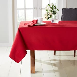 McKenna 102 in. W x 60 in. L Red Geometric Polyester Tablecloth