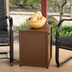 20 lbs. Propane Tank Hideaway Steel Construction with Adjustable Feet in Dachshund Brown