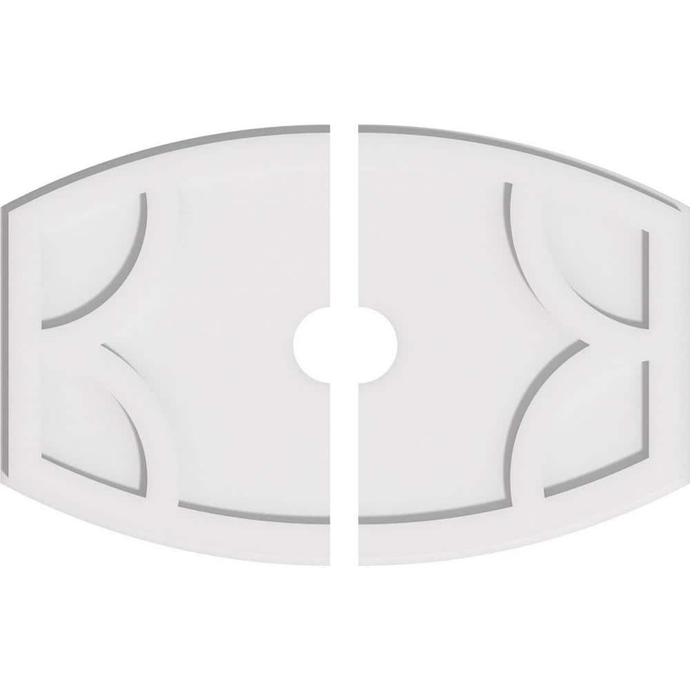 26" White PVC Contemporary Two-Piece Ceiling Medallion