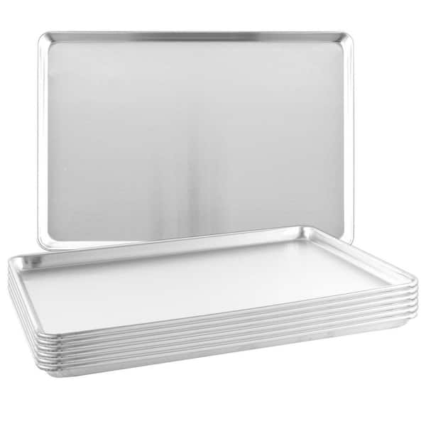 Commercial Grade 26 in. Aluminum Full Sheet Pan 6 Pack Baking Accessory Reinforced Rim Warp Resistant NSF