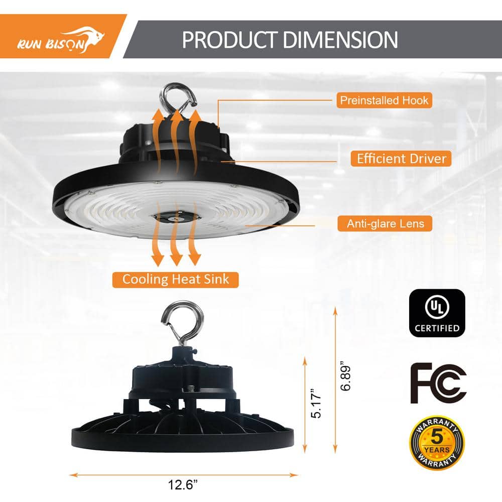 Dimmable Aluminum UFO LED High Bay Ceiling Light