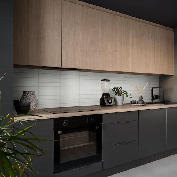 Matrix White 2 in. x 8 in. Glossy Ceramic Wall Tile (11.1 sq. ft./Case)