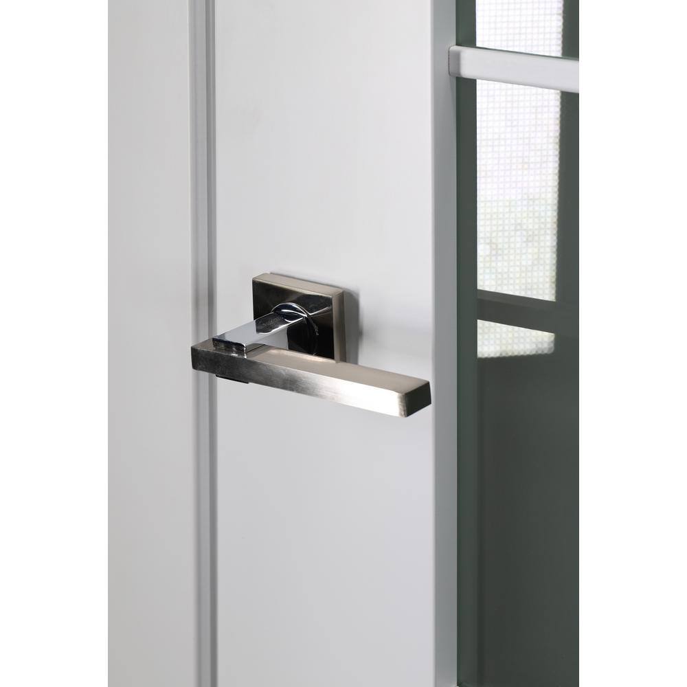Polar White and Frosted Glass 5-Lite Paneled Door Slab