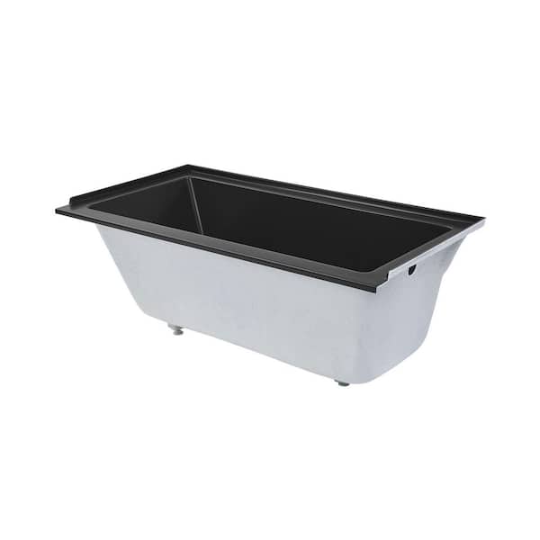 Voltaire 60 in. x 30 in. Rectangular Soaking Bathtub with Right-Hand Drain Alcove in Matte Black