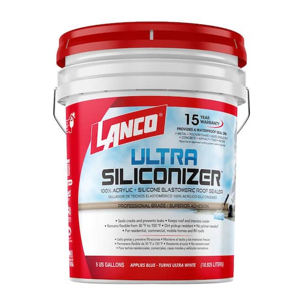 Ultra Siliconizer 5 Gal. 100% Acrylic Elastomeric White Reflective Roof Sealer