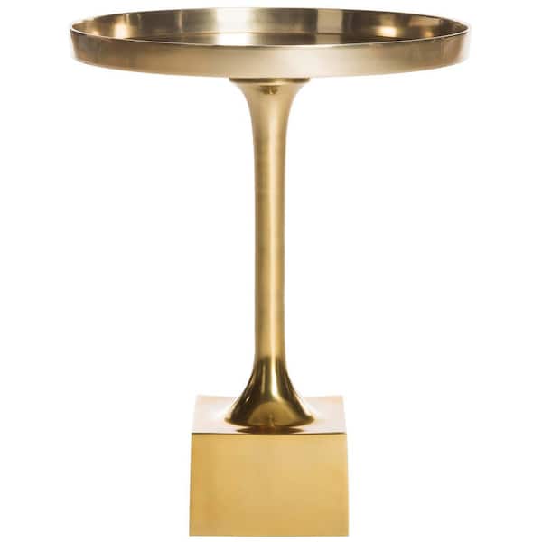 SAFAVIEH Corvus 16 in Antique Brass Side Table