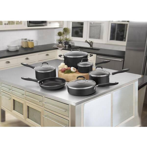 Cuisinart 11-Piece Black Cookware Set with Lids DSA11 - The Home Depot