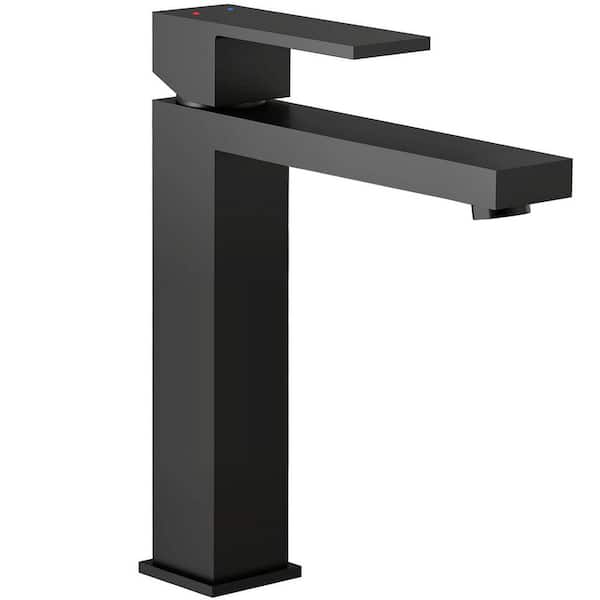 Stainless Steel Basin Faucet Single Handle Single Hole Bathroom Faucet with 15° Spout Splash-Free Soft Water Flow