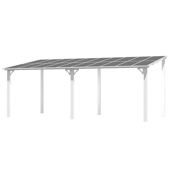 20 ft. x 10 ft. White Aluminum Patio Cover