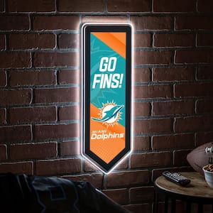 Miami Dolphins Pennant 9 in. x 23 in. Plug-in LED Lighted Sign