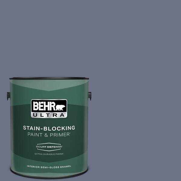 BEHR ULTRA 1 gal. #PPU16-17 Blue Aura Extra Durable Semi-Gloss Enamel Interior Paint & Primer