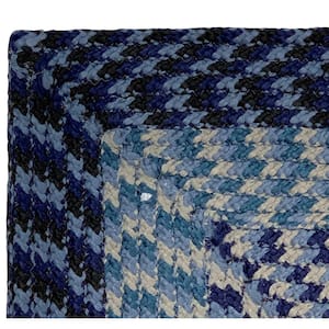 Alpine Braid Collection Navy Stripe 48" x 48" 100% Polypropylene Reversible Indoor Area Rug