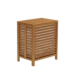 Natural Bamboo Laundry Hamper with a Hinged Lid