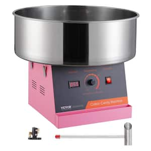 Electric Cotton Candy Machine 1000W Candy Floss Maker with Stainless Steel Bowl Commercial Cotton Candy Machine, Pink